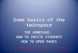 Some basics of the twinspace