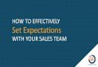 How to Effectively Set Expectations with Your Sales Team