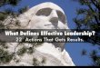 What defines effective leadership?