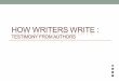 How writers write