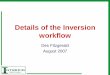 GeoModeller Inversion Workflow Details