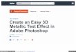 Create an Easy 3d Metallic Text