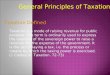 Lecture on General Principles of Taxation