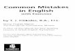 Common Mistakes in English With Exercises by Fitikides