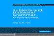 Subjects and Universal Grammar an Explanatory Theory Cambridge Studies in Linguistics