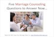 Marriage Counseling Questions - Answered