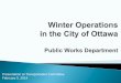Winter Operations in the City of Ottawa