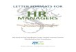 Letter Format for Hr Managers