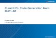 c and Hdl Code Generation From Matlab