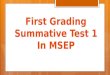 Summative Test 1 MSEP