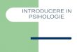 Introducere in psihologie cursuri facultatea de psihologie