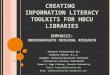 Creating Information Literacy Toolkits for HBCU Libraries