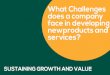 Challenges faced by a company in developing new products and services