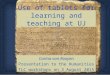 Use tablets in learning & teaching at UJ