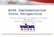 WIOA Implementation - State Perspective