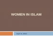 Women In Islam, Statements from Quran and Hadith