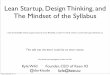 Lean Startup, Design Thinking, and The Mindset of the Syllabus