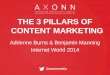 The 3 pillars of content marketing - Adrienne Burns & Benjamin Manning, Axonn Media