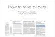 How to read scientific papers
