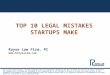 July 24 Top Ten Legal Mistakes Startups Make