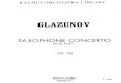 Score de Saxophone Concerto Glazunov PDF