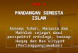 Bab 2.1 Pandangan Semesta Islam ; Allah,Manusia Dan Alam