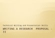 BS10 Lec - Writing a Research Proposal-II