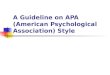A Guideline on APA (American Psychological