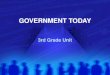 GOVERNMENT TODAY 3rd Grade Unit. Government Today Purpose of Local, State, and National Government Structure of Local, State and National Government Make