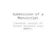 Submission of a Manuscript Canadian Journal of Forest Research uses OSPREY