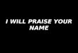I WILL PRAISE YOUR NAME. And I, Lord, I will praise Your name, I’ll sing, “You are my God and King.” Forever You are almighty! (2X)