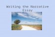 Writing the Narrative Essay. narrative essay A narrative essay tells a story, usually of a personal experience, that makes a point or supports a thesis