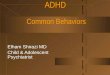 ADHD Common Behaviors Elham Shirazi MD Child & Adolescent Psychiatrist