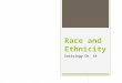 Race and Ethnicity Sociology Ch. 14. Definitions  Race–A socially constructed category composed of people who share biologically transmitted traits that