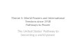 Theme 3: World Powers and International Tensions since 1918 Pathways to Power The United States’ Pathway to becoming a world power