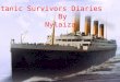 By Nylaiza Espey Titanic Survivors Diaries By Nylaiza