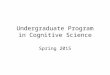 Undergraduate Program in Cognitive Science Spring 2015