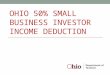 OHIO 50% SMALL BUSINESS INVESTOR INCOME DEDUCTION