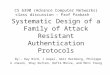 Systematic Design of a Family of Attack Resistant Authentication Protocols By:- Ray Bird, I Gopal, Amir Herzberg, Philippe A Jnason, Shay Kutten, Refik