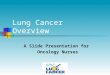Lung Cancer Overview A Slide Presentation for Oncology Nurses
