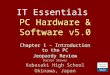 IT Essentials PC Hardware & Software v5.0 Chapter 1 – Introduction to the PC Jeopardy Review Darren Shaver Kubasaki High School Okinawa, Japan Chapter