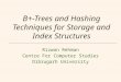 B+-Trees and Hashing Techniques for Storage and Index Structures Rizwan Rehman Centre For Computer Studies Dibrugarh University