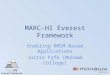 MARC-HI Everest Framework Enabling RMIM Based Applications Justin Fyfe (Mohawk College)