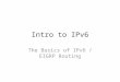 Intro to IPv6 The Basics of IPv6 / EIGRP Routing