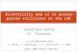 Yoshitaka Hatta (U. Tsukuba) Eccentricity and v2 in proton-proton collisions at the LHC in collaboration with E. Avsar, C. Flensburg, J.-Y. Ollitrault,
