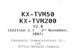 KX-TVM50 KX-TVM200 V2.0 (Edition 1.1 2 nd November, 2007) Panasonic Communications Co., Ltd. Office Network Company “