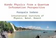 Kondo Physics from a Quantum Information Perspective Pasquale Sodano International Institute of Physics, Natal, Brazil 1