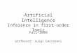 Artificial Intelligence Inference in first-order logic Fall 2008 professor: Luigi Ceccaroni