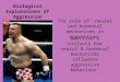 Biological Explanations of Aggression The role of neural and hormonal mechanisms in aggression. Describe & evaluate how neural & hormonal mechanisms influence