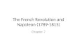 The French Revolution and Napoleon (1789-1815) Chapter 7